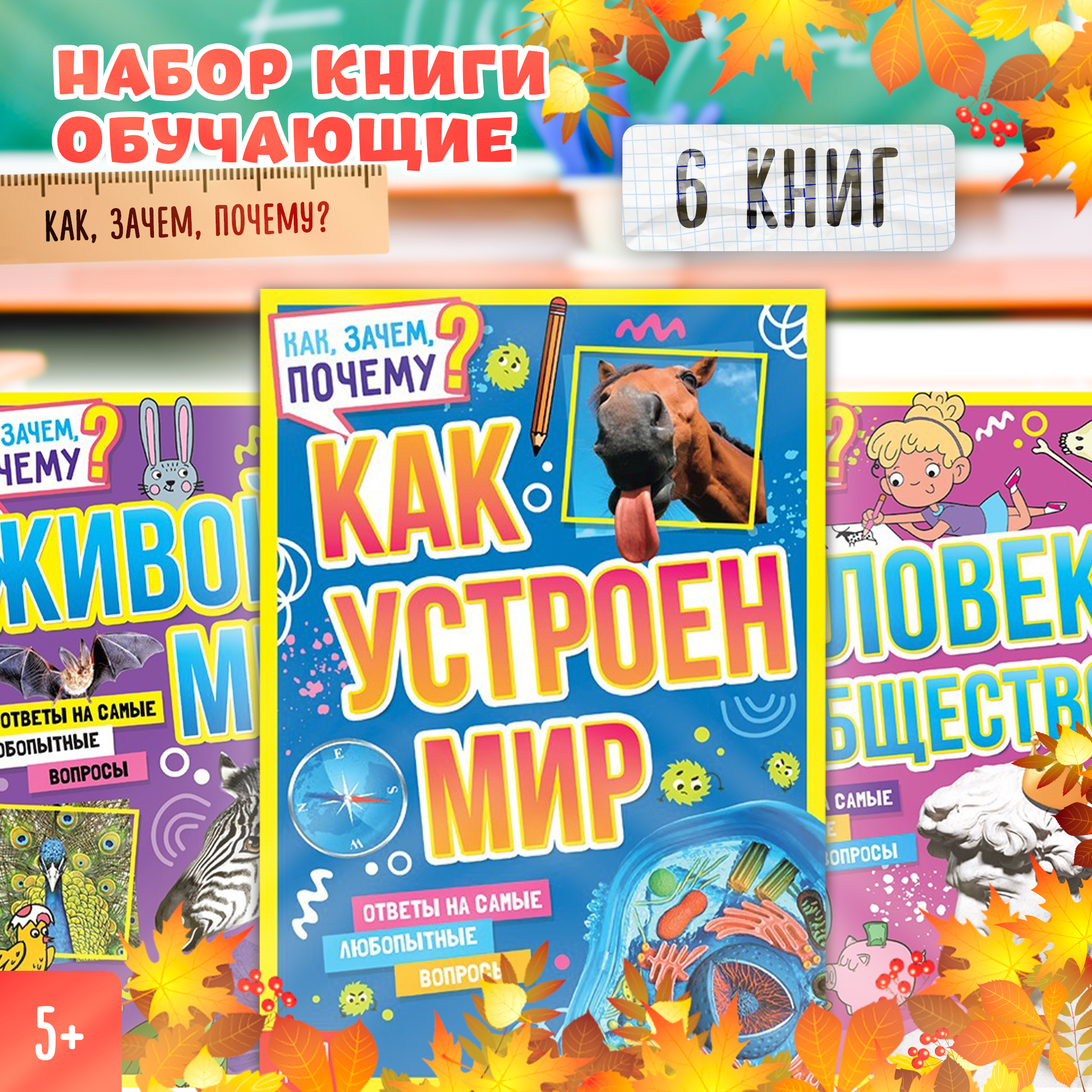 Набор обучающих книг "Как, зачем, почему?", 6 шт.