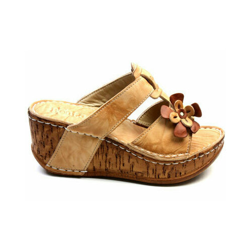 Сабо Benta, размер 39, бежевый