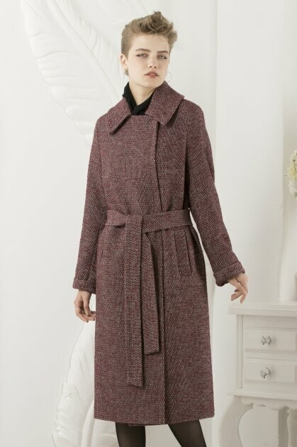 Пальто-халат MARGO демисезонное, шерсть, силуэт прилегающий, средней длины