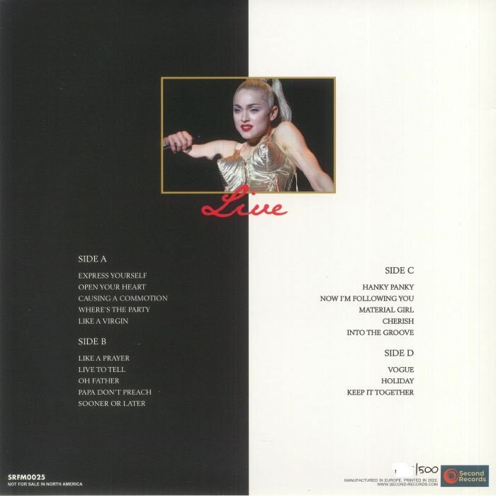 Виниловая Пластинка Madonna Live In Dallas May 7, 1990 (9003829977677) IAO - фото №2