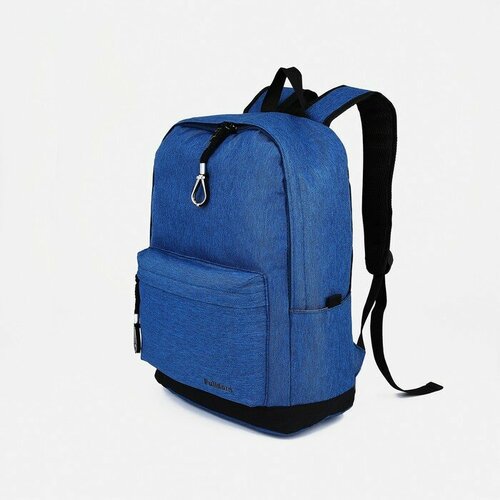 Рюкзак школьный из текстиля на молнии, 3 кармана, цвет синий рюкзак рон 29 12 5 44 см отд на молнии 3 н кармана серый 9718402