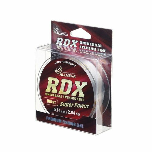 фото Леска рыболовная allvega rdx universal 0,14 мм, 100 м (2398/24)