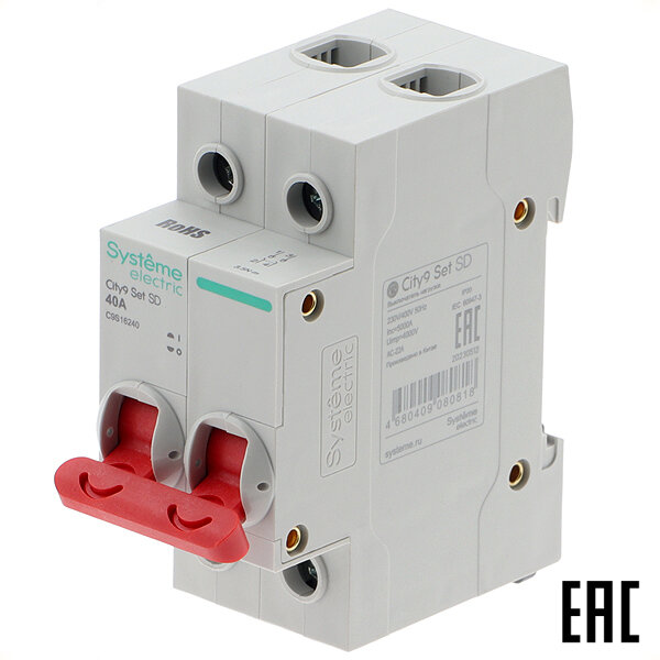 Выключатель-разъединитель City9 C9S16240 2 полюса 40А 400В на DIN-рейку Systeme Electric