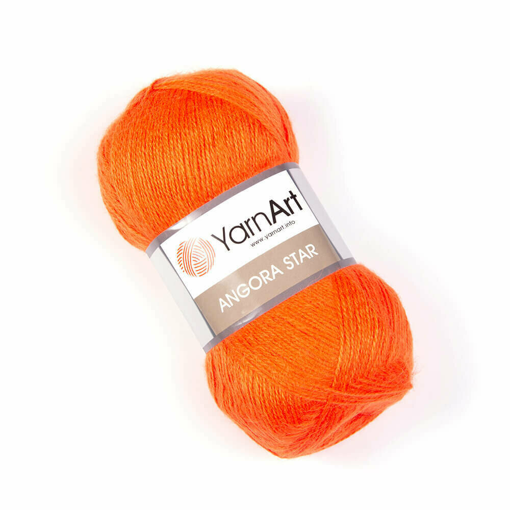 Пряжа YarnArt Angora Star (Ярнарт Ангора Стар) Нитки для вязания, 100г, 500м, 20% шерсть 80% акрил, цвет 206 оранжевый, 1 шт.