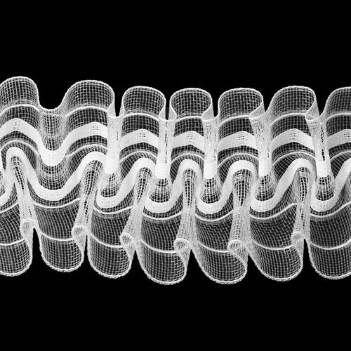 Шторная лента классическая, органза, 6 см, 50 +- 1 м, цвет прозрачный/белый