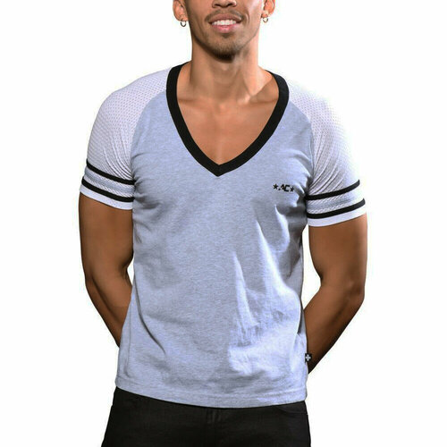 Футболка Andrew Christian Sports V-Neck Tee, размер XL, серый футболка andrew christian размер xl серый