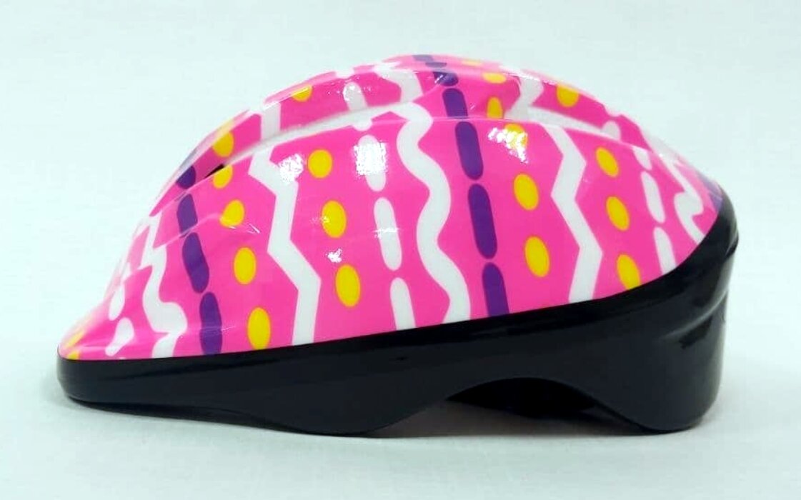 Детский шлем для самоката, скейта, роликов, розовый, точки