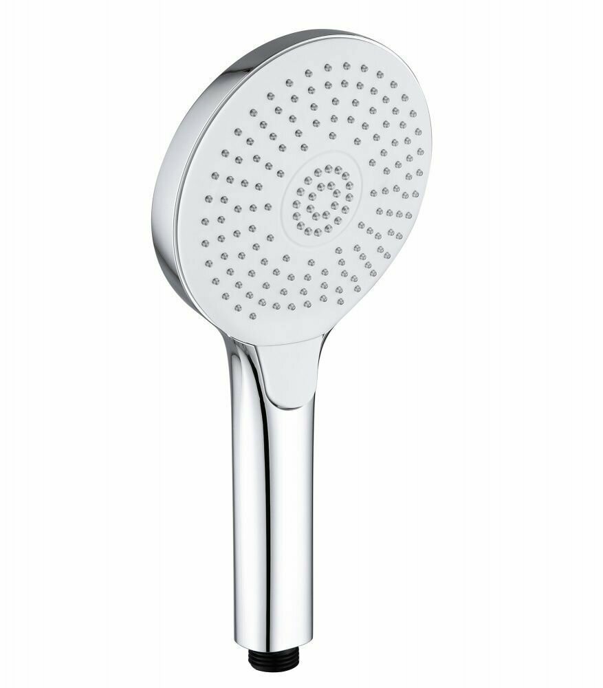 фото 3026 Лейка для душа хром/белый 12.5*26.5см (3-функций, кнопка) HANSEN