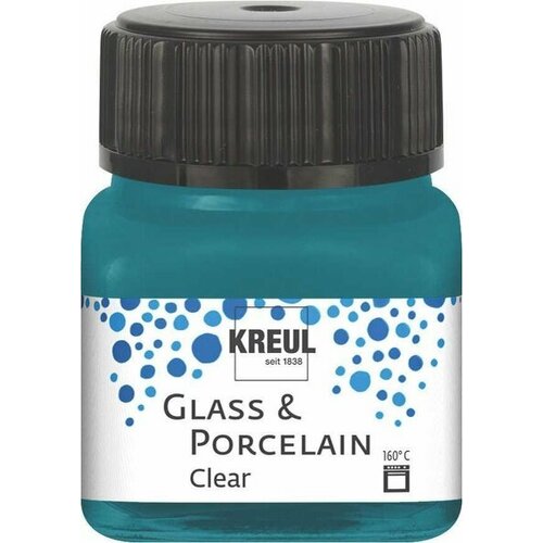 Краска по стеклу и фарфору /Бирюзовый/ KREUL Clear на водн. основе, 20 мл