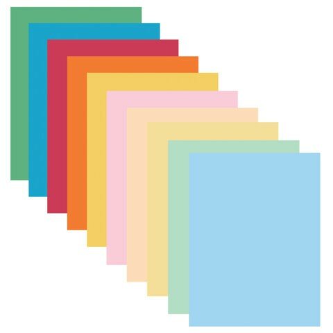 Бумага цветная 10 цветов BRAUBERG "MULTICOLOR" А4, 80 г/м2, 100 л, (10 цв. x 10 л.), 115350