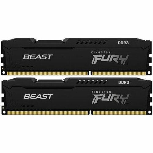 Оперативная память Kingston DDR3 16Gb (2x8Gb) 1866MHz pc-15000 FURY Beast Black (KF318C10BBK2/16) оперативная память so dimm 4 гб ddr3 1866 мгц kingston fury impact black kf318ls11ib 4 pc4 14900