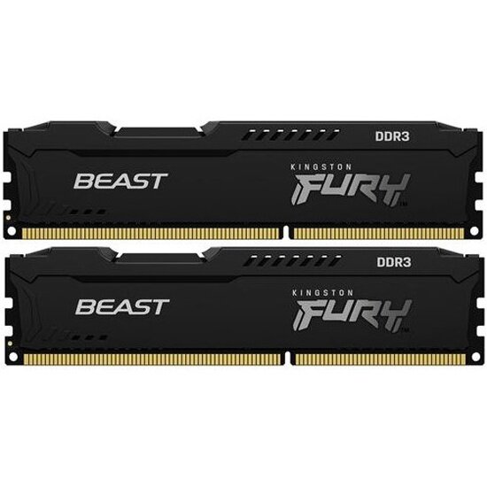 Оперативная память Kingston DDR3 16Gb (2x8Gb) 1866MHz pc-15000 FURY Beast Black (KF318C10BBK2/16)