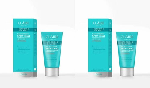 Claire Cosmetics Матирующий крем-уход Microbiome Balance, для нормальной и комбинированной кожи, 50 мл, 2 шт