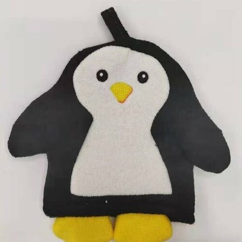 Мочалка-варежка для тела детская «Water Magic - Пингвинёнок Оскар», цвет черный, 20*21см (ZIP пакет) мочалка варежка для тела детская water magic пингвинёнок оскар цвет черный 20 21см zip пакет