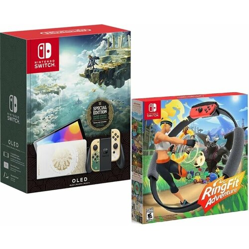 Игровая приставка Nintendo Switch OLED 64 ГБ The Legend of Zelda Tears of the Kingdom Edition Геймпад Ring Fit Adventure 4598000₽