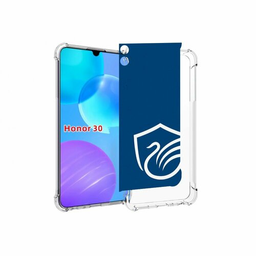 Чехол MyPads фк олимп долгопрудный мужской для Huawei Honor 30 Lite задняя-панель-накладка-бампер