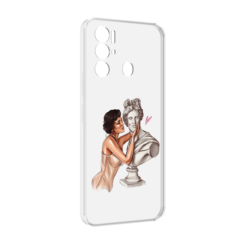 Чехол MyPads девушка-со-статуей женский для Tecno Pova Neo 4G задняя-панель-накладка-бампер