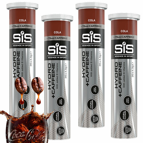 фото Изотоник science in sport (sis) go hydro tablet 20s caffeine 4 x 20 таблеток, кола