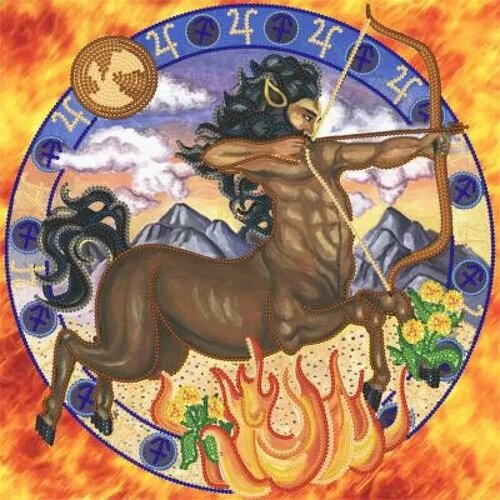 Знаки зодиака. стрелец, схема на канве