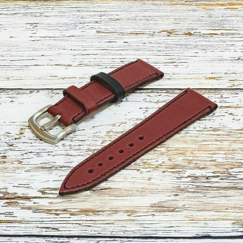 Ремешок фактура матовая, гладкая, диаметр шпильки 1.8 мм, размер 24/22 XL, бордовый, черный