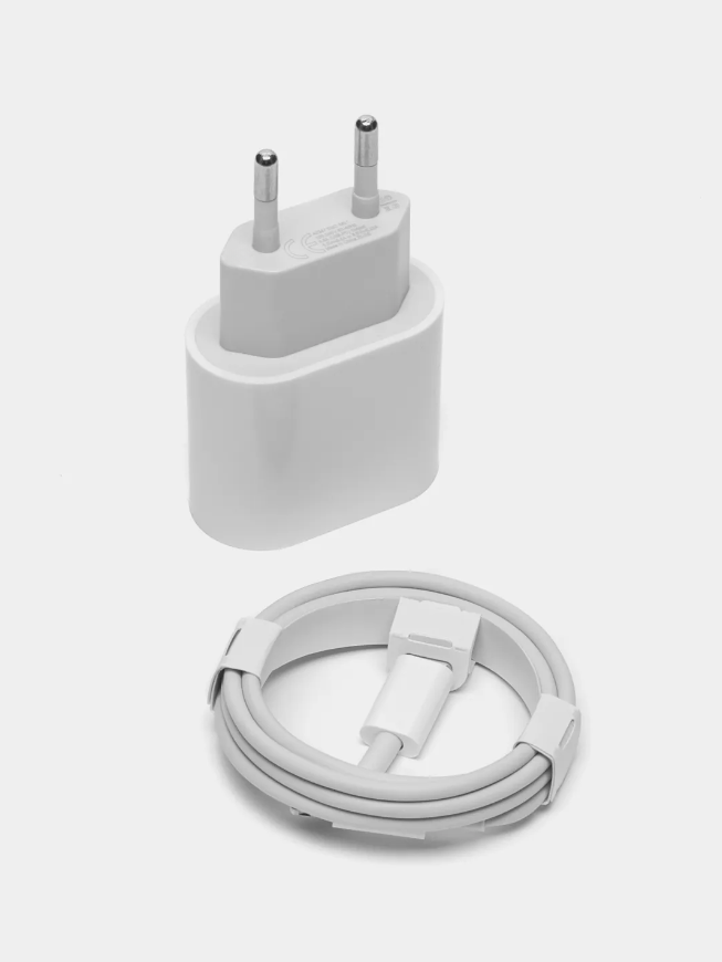 Зарядное устройство 20W с поддержкой быстрой зарядки для устройств Apple / Адаптер питания 20W с кабелем USB Type-C – Ligtning для iPhone, iPad, AirPods