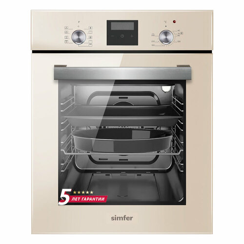 Электрический духовой шкаф Simfer B4EJ59070 9 режимов работы гриль таймер турбо-конвекция бежевое стекло 4679000₽