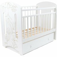 Кроватка Sweet Baby Sofia маятник с ящиком Bianco Белая