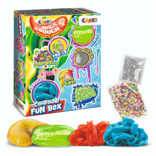 Набор игровой по смешиванию слаймов и теста 2в1 CRAZE Compound FUN BOX, слайм 200 мл, 4+