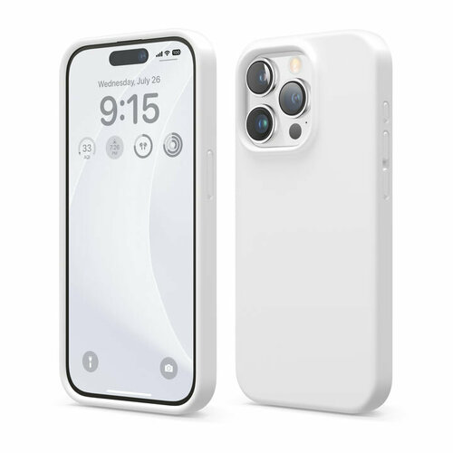 Elago для iPhone 15 Pro чехол Soft silicone (Liquid) White