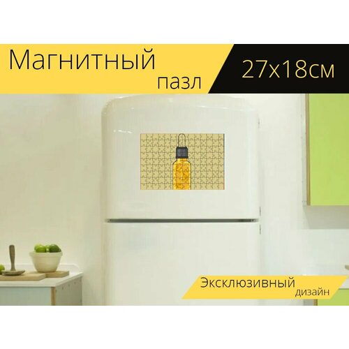 Магнитный пазл Желтый природа, желтый здоровье, желтый медицинский на холодильник 27 x 18 см.