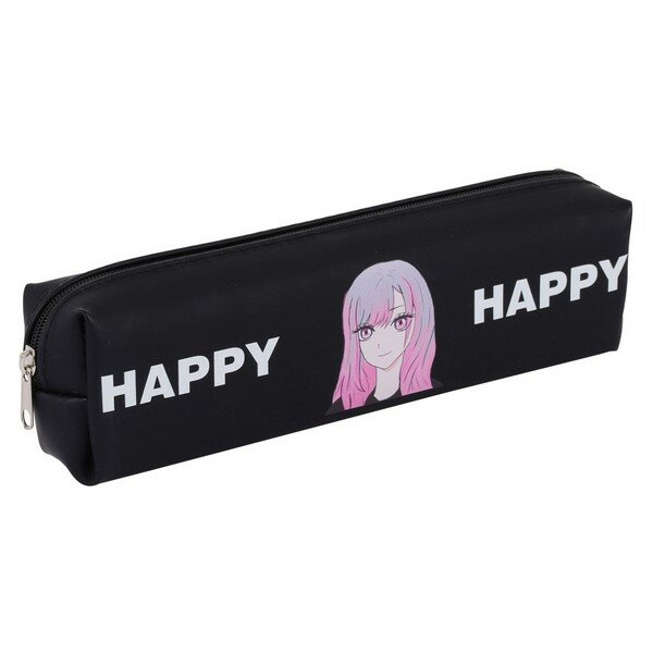 Пенал-косметичка кокос "Happy Anime" 20*5*4см, силикон 230415