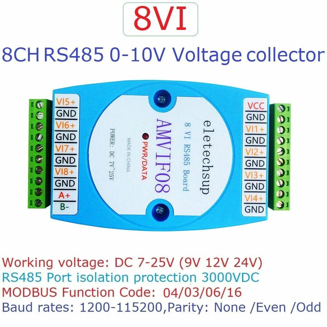 Eletechsup AMVIF08 Модуль AI8 измерения 0-10V напряжения