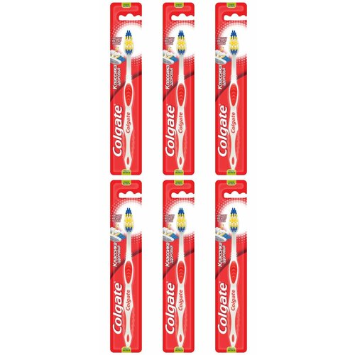 Colgate Зубная щетка Классика Здоровья, средняя, 6 шт