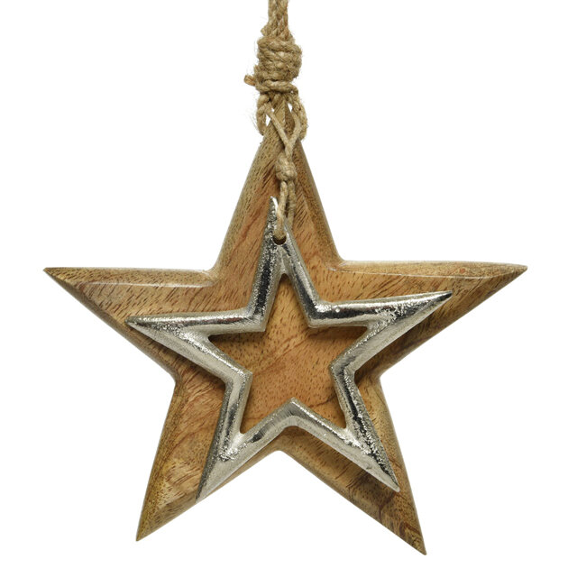 Kaemingk Подвесное украшение Звезда Eras 25 см, дерево 521543