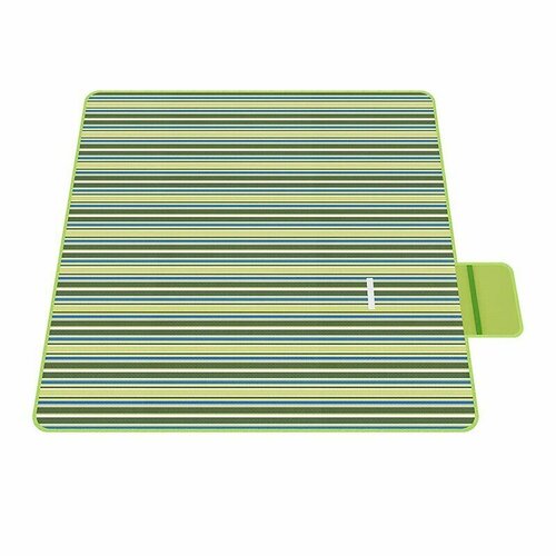 Коврик-сумка для пикника 147х200 см зеленая полоска для пляжа туристический плед складной водонепроницаемый плед 999₽