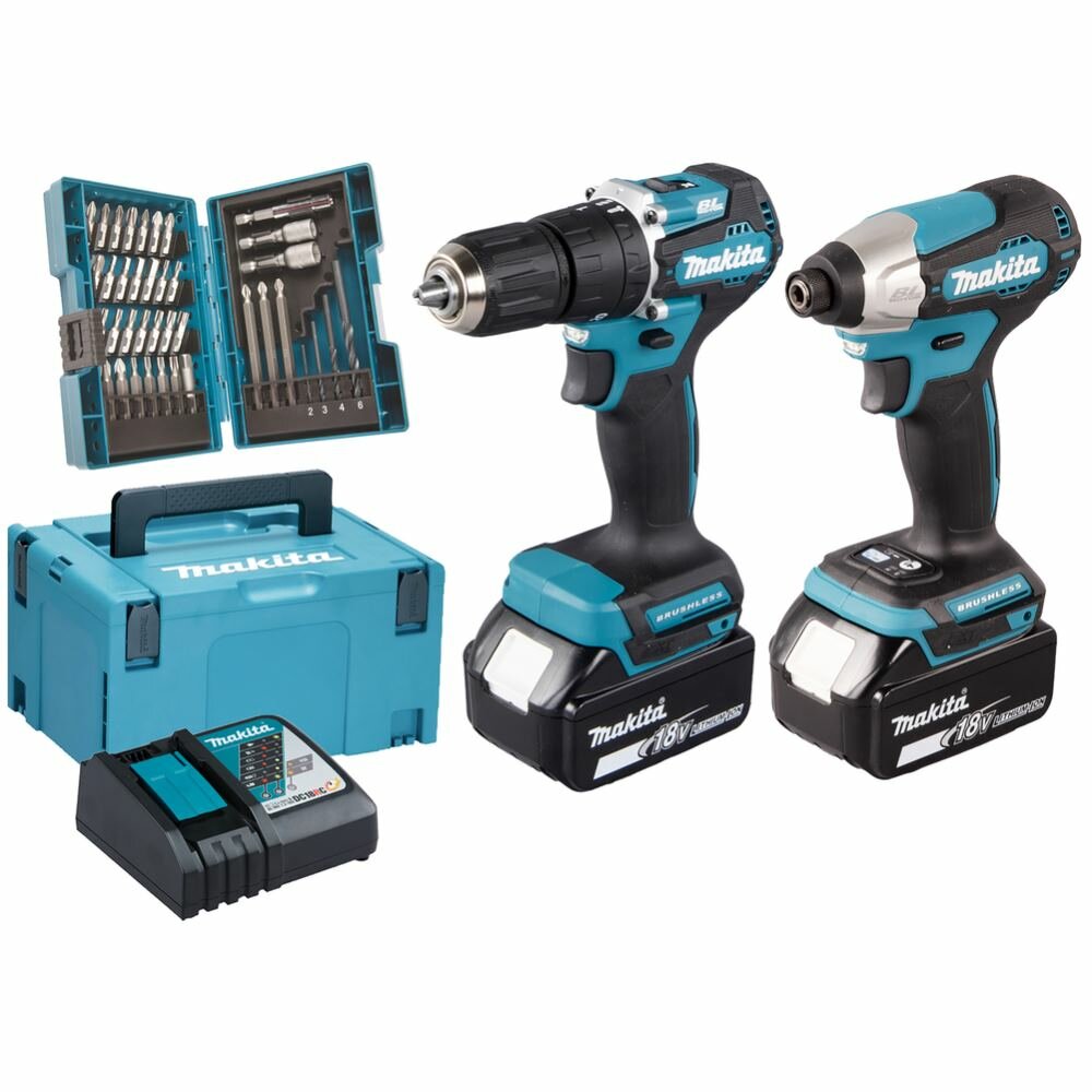 Makita DLX2414JX4 DHP487 + батарея DTD157 + 2x 3Ah аккумулятор