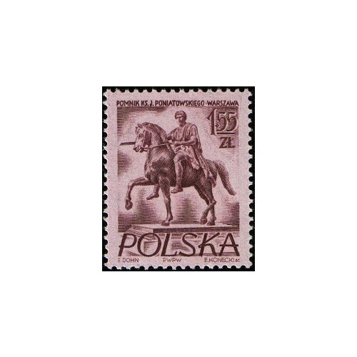 (1956-023) Марка Польша Ю. Понятовский Памятники Варшавы II Θ
