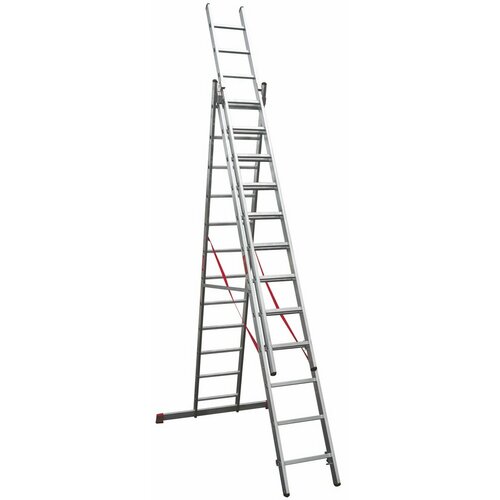 Лестница Трехсекционная Nv 3230 Новая Высота 3Х12 лестница трехсекционная nv2230 3х12 ступеней 3 19 7 87 м алюминий новая высота 2230312