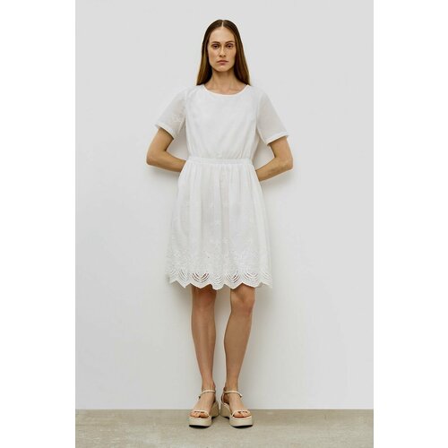 фото Платье baon, хлопок, повседневное, прилегающее, до колена, размер 52, белый