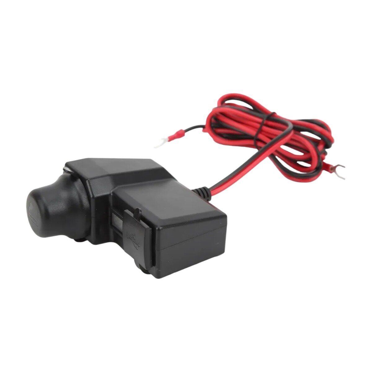 Прикуриватель с 2 портами USB для мотоцикла, скутера, максискутера, мопеда, квадроцикла с вольтметром черный — фото 6