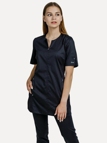 Изображение товара Блуза женская медицинская, для сферы услуг вилан, размер 48, рост 158-164см, черный