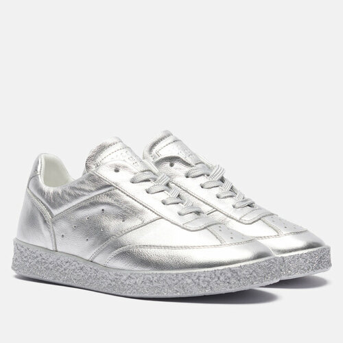 Кроссовки , натуральная кожа, размер 39, серебряный