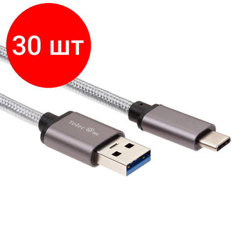 Комплект 30 штук, Кабель USB 3.1 - USB 3.0, 2 м, Telecom, TC403M-2M кабель usb 3 1 type cm cm ic 5а 20gbs длина 2m telecom серебряный vcom кабель переходник telecom usb 3 1 type c m usb 3 1 type c m tc420s 2m