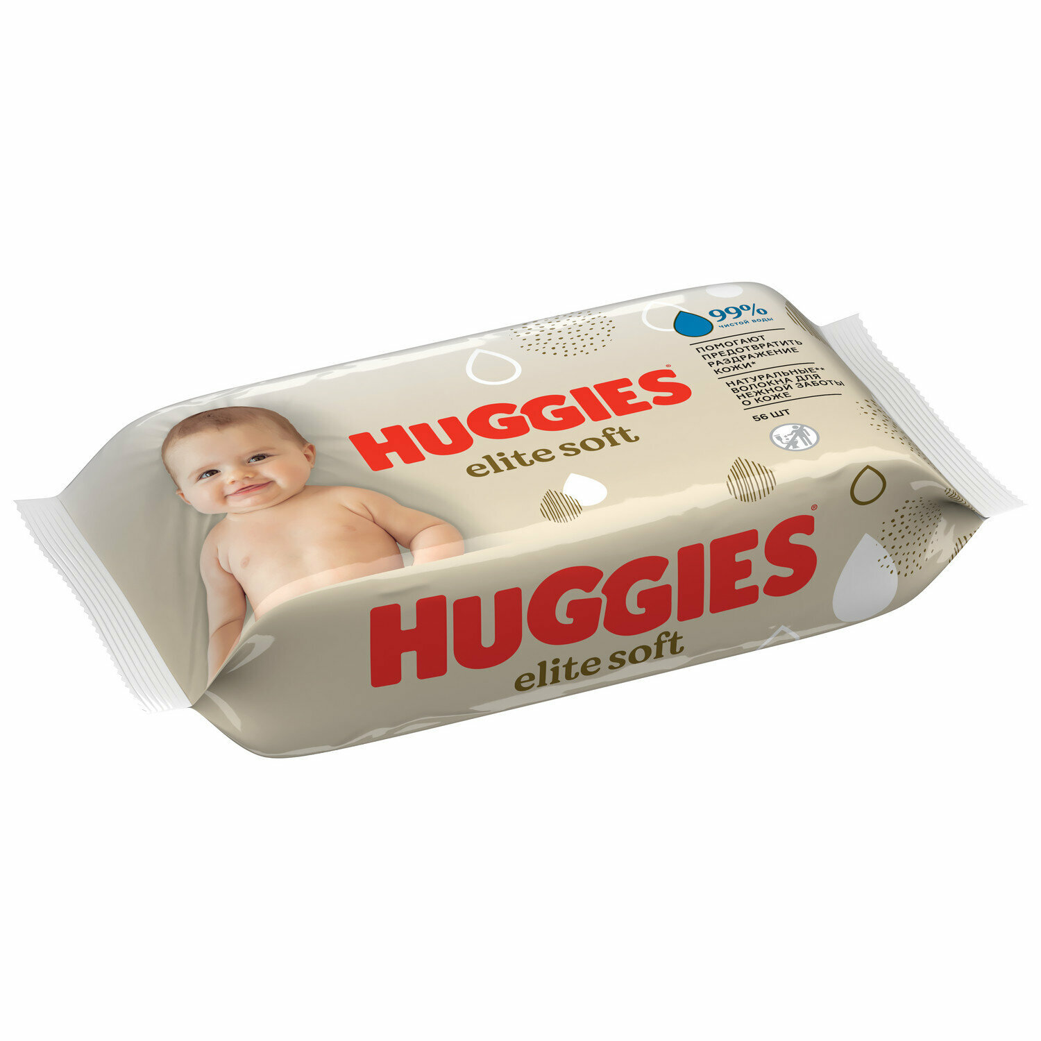 Влажные салфетки Huggies Elite Soft для новорожденных, 56шт
