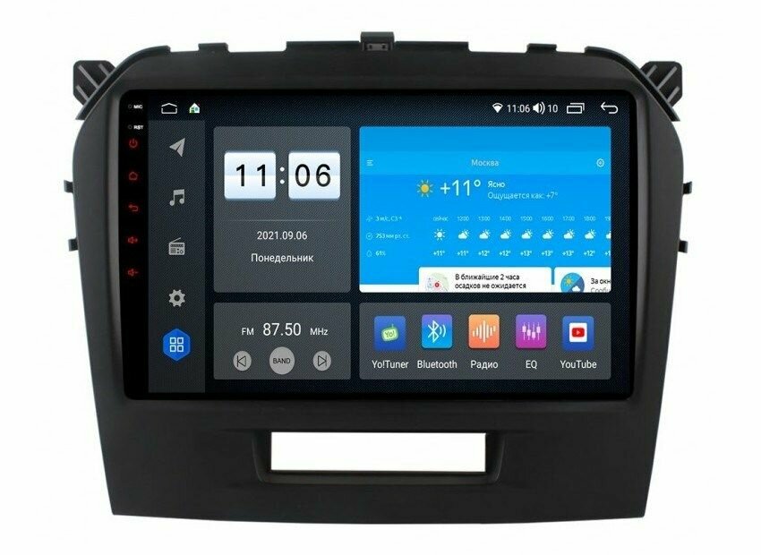 Автомагнитола с рамкой 2 din 9 дюймов для Suzuki Vitara 2014-2021 / Android 4Gb+64Gb / GPS / Bluetooth / Wi-Fi / FM-радио