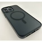 Чехол накладка для Apple iPhone 15 Pro Max силикон + пластик Shockproof Case with Magsafe Black - изображение