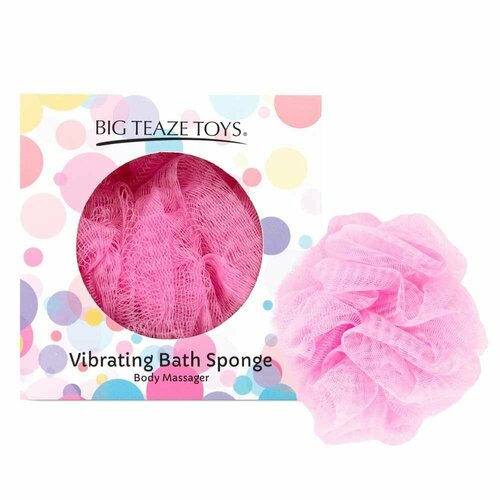 Розовая губка для ванны с вибропулей Vibrating Bath Sponge