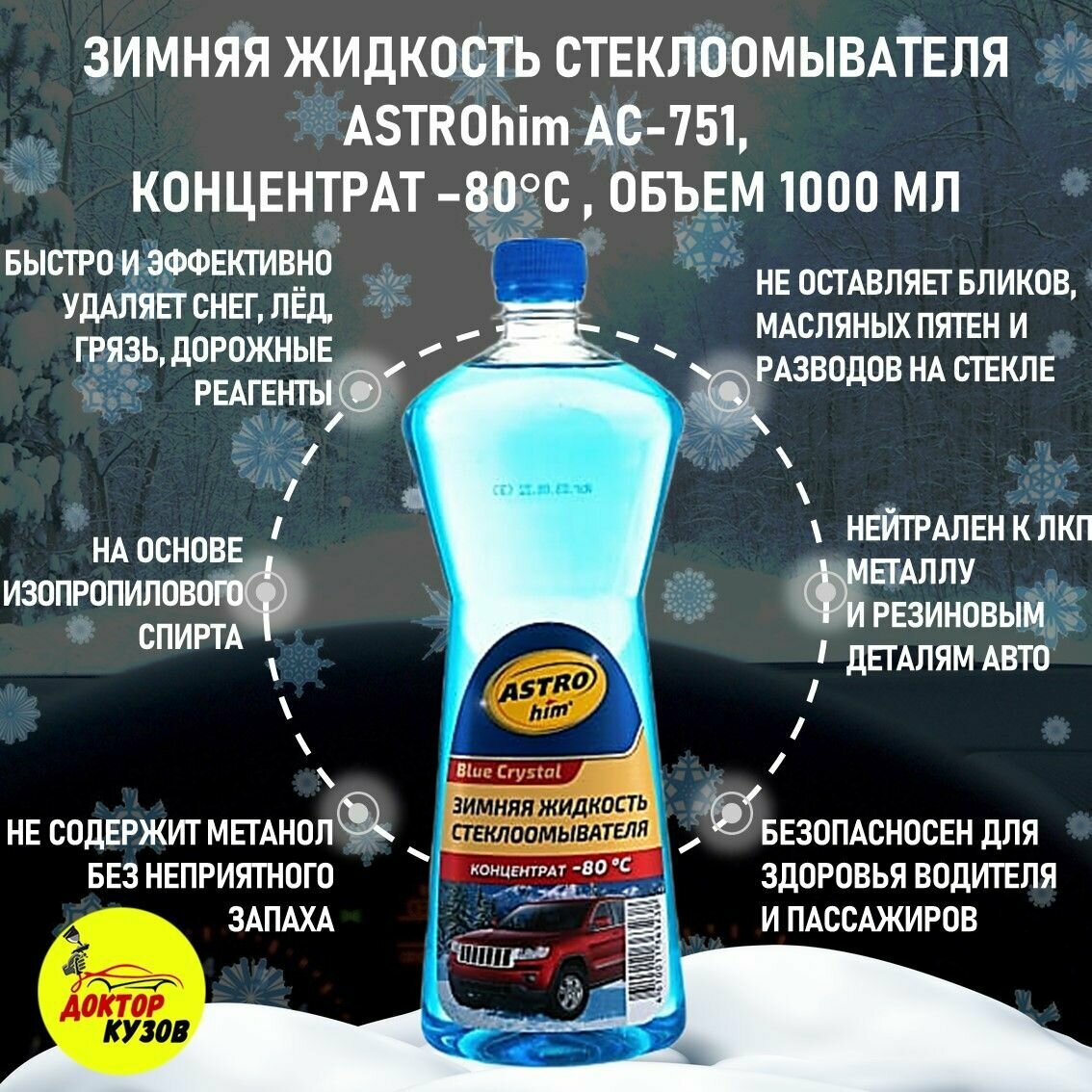 Концентрат жидкости для стеклоомывателя ASTROhim AC-751, -80°C — фото 12