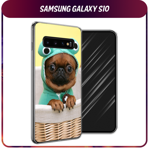 Силиконовый чехол на Samsung Galaxy S10 / Самсунг S10 Собачка в шапке лягушки силиконовый чехол кот в шапке на samsung galaxy s10