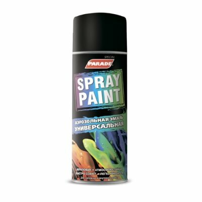 Аэрозольная Эмаль Декоративная Универсальная 520мл Parade Spray Paint RAL9005 Матовый Чёрный / Парад Спрей Пейнт.